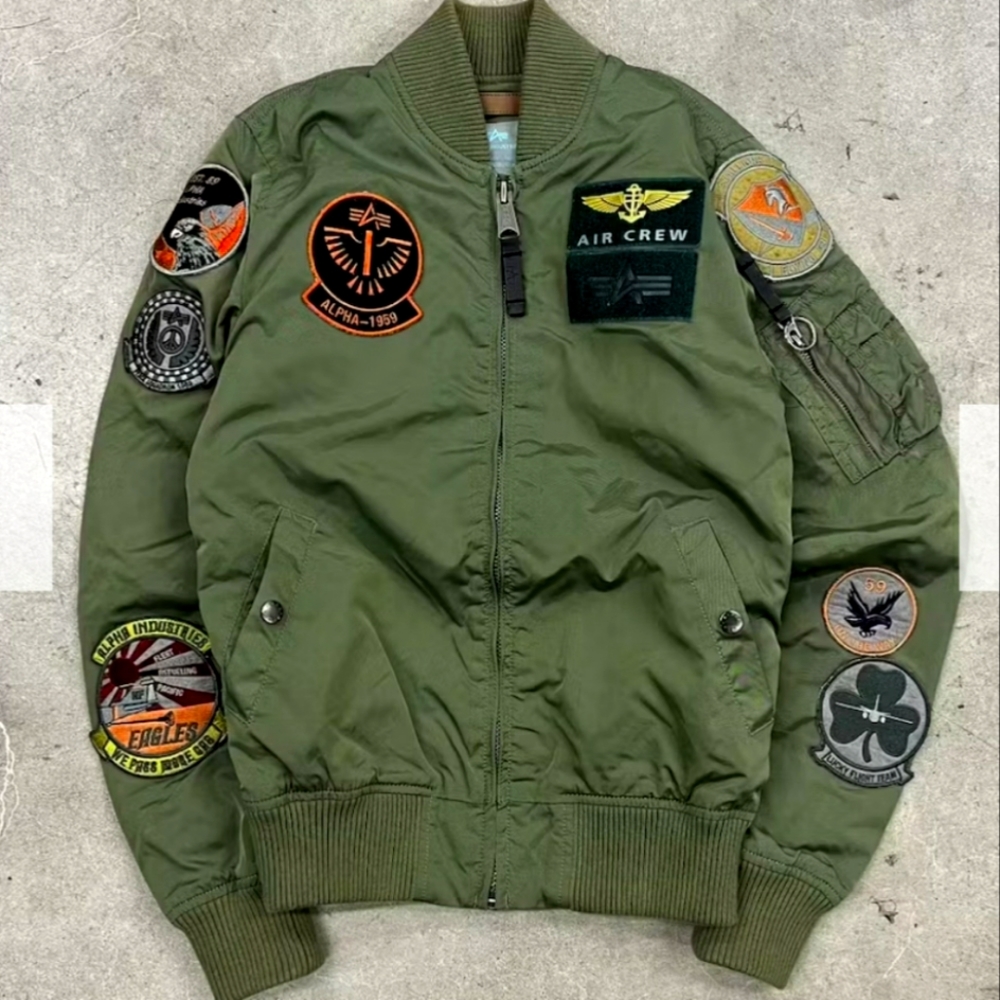 Alpha industries patches bomber jacket